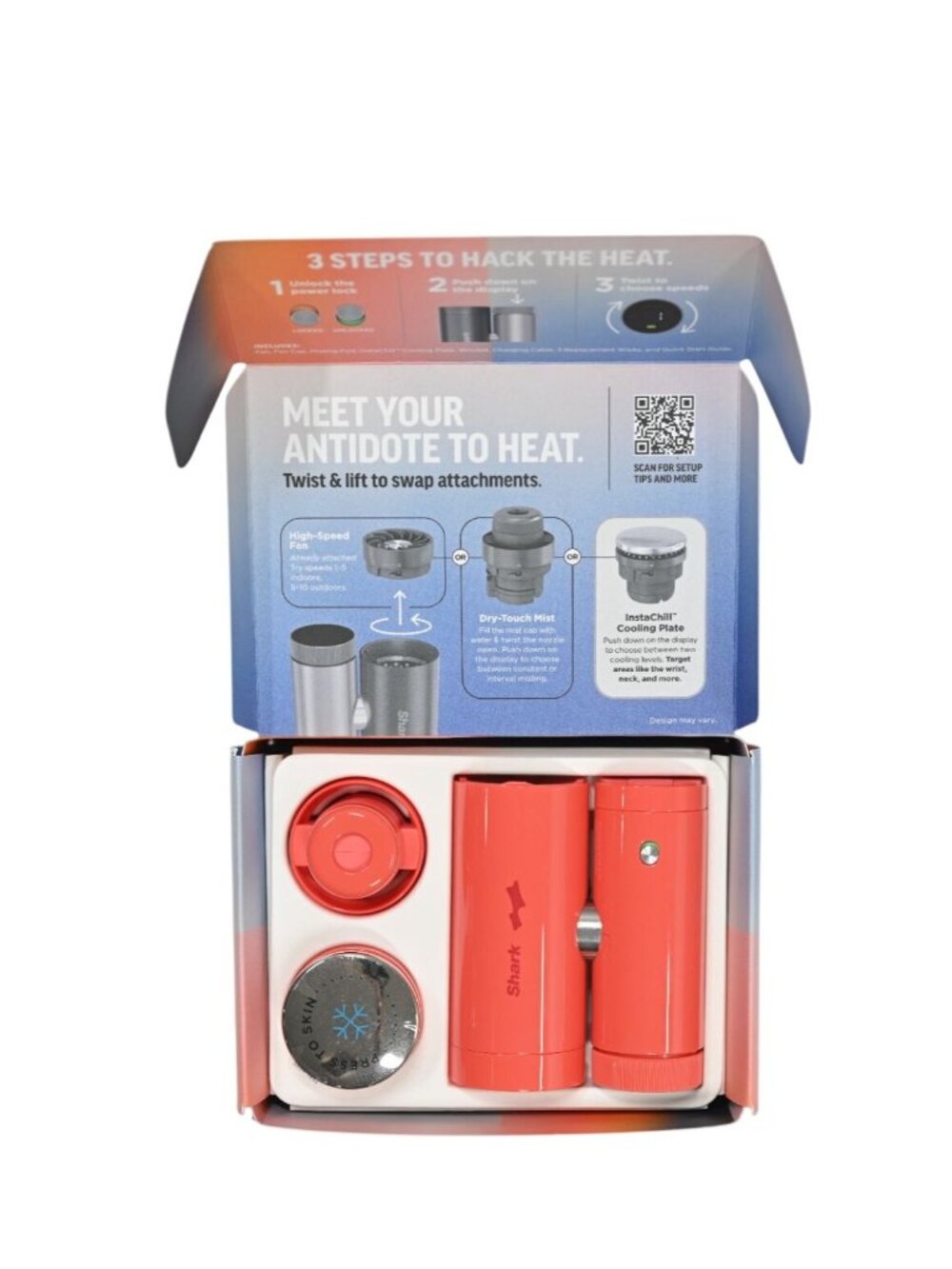 Shark x SKYLRK 3-in-1 ChillPill Personal Fan & Cooling System in HEAT